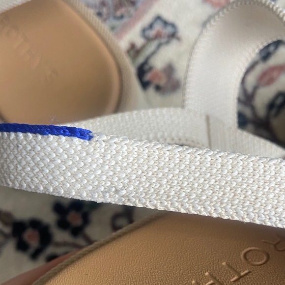 Rothys Sandals Lightweight Wedge Salt Cream Platform Open Toe Strappy Shoes 8.5 - Picture 9 of 15